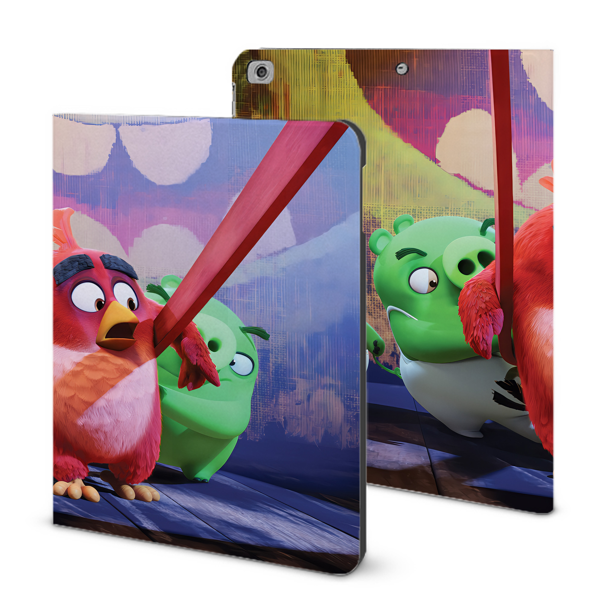 （画像用） Angry Birds アングリーバード IPad ケース ブック型 PUレザー TPU 耐衝撃 軽量 薄型 ペン収納なし 全面保護 IPad 各モデル対応
